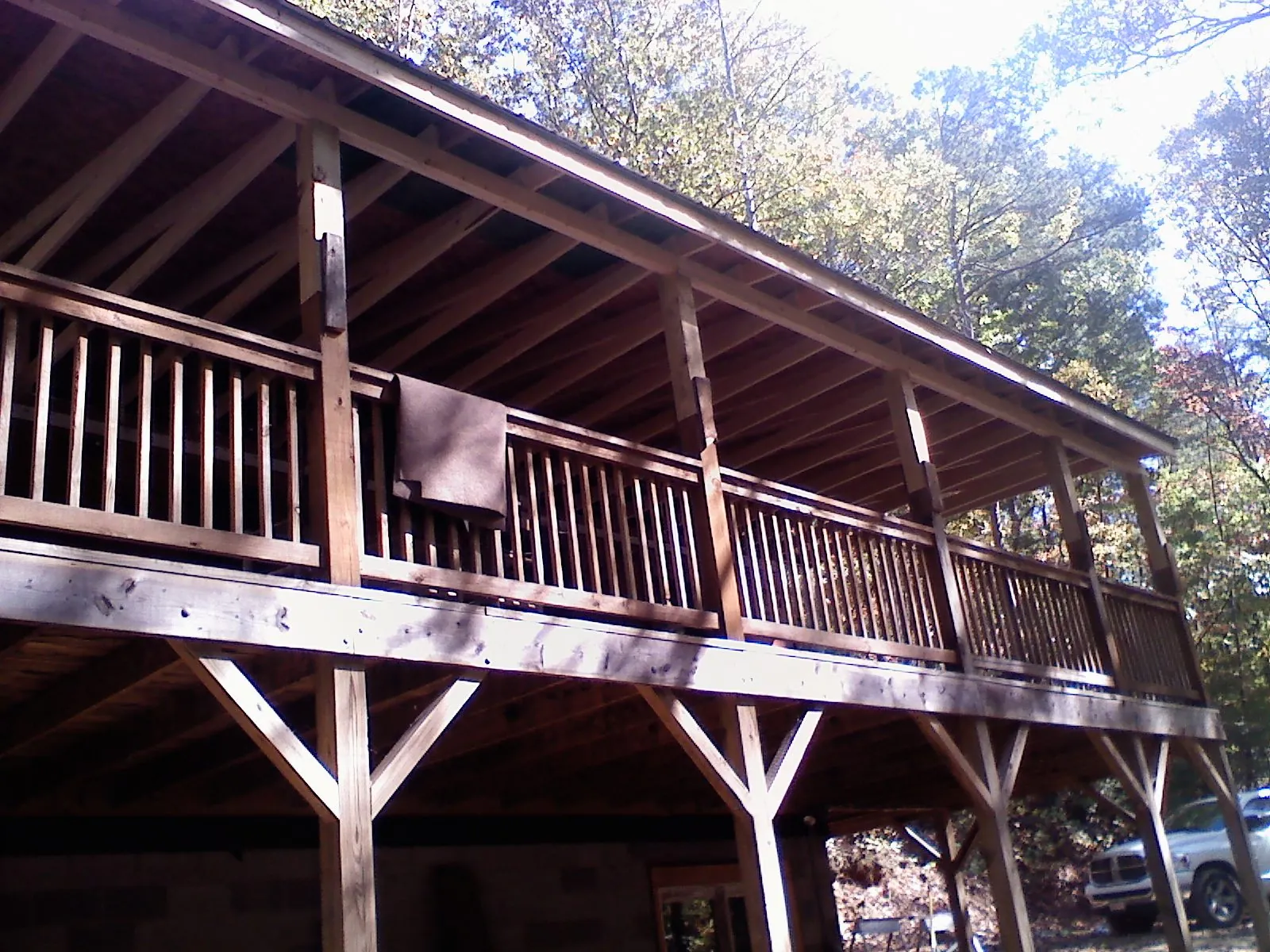 Timber framing under a new elevated porch and deck — Roof Leak Repair in Parlin by Roofing Brothers